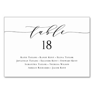 Numéro De Table Plan de table de mariage noir minimaliste