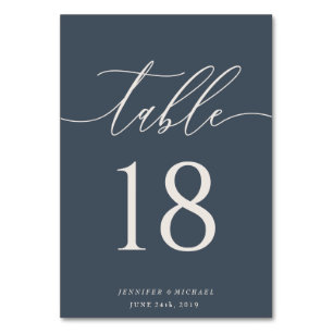 Numéro De Table Plan de table de mariage signature Navy