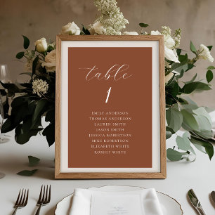 Numéro De Table Plan de table élégant en terre cuite pour mariage 