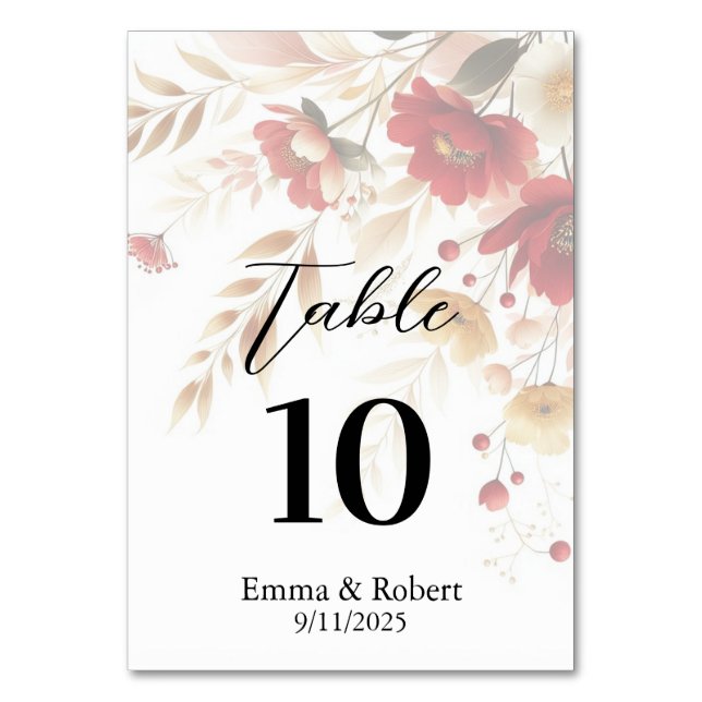 Numéro De Table Plan minimaliste de Rose de script Mariage (Par défaut)