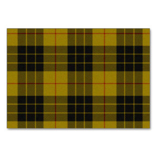 Numéro De Table Plaque noire jaune tartan MacLeod