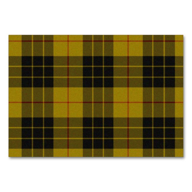Numéro De Table Plaque noire jaune tartan MacLeod (Devant)