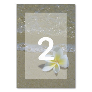 Numéro De Table Plumeria Frangipani sur le Mariage de sable