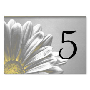 Numéro De Table Points saillants floraux jaunes Numéros de tableau