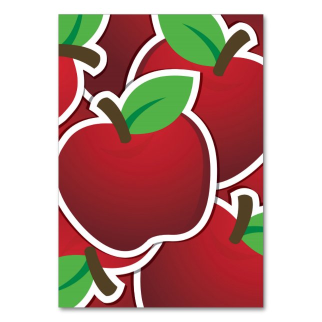Numéro De Table Pomme rouge funky (Par défaut)