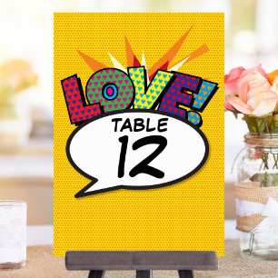 Numéro de table Pop Art de bande dessinée