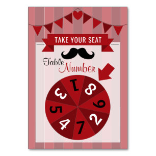 Numéro De Table Poster d'affiche classique Cirque Anniversaire Tab