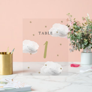 Numéro de table pour Baby Shower Gold Star & Gray