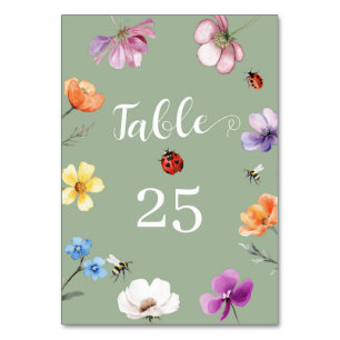 Numéro de table pour Baby Shower Wildflower Lovebu