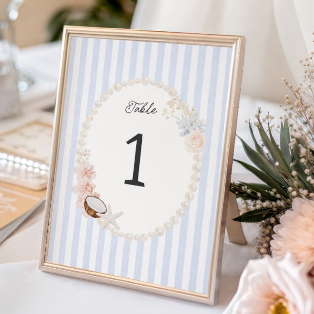 Numéro de table pour douche de mariée sur le thème (Créateur téléchargé)
