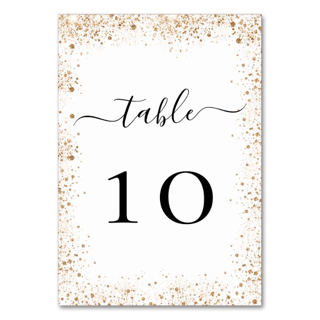 Numéro De Table poussière de gitter d'or blanc mariage (Par défaut)