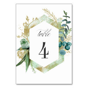 Numéro De Table prairie sauvage Mariage botanique vert