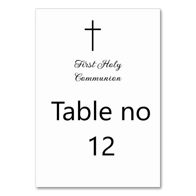 Numéro De Table Première communion sacrée catholique simple QR min (Par défaut)