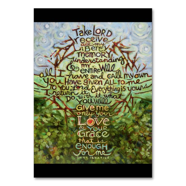 Numéro De Table Prière de saint Ignace, Prends Seigneur, Recevez (Par défaut)