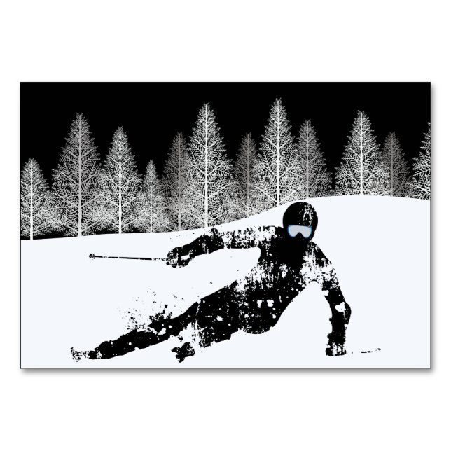 Numéro De Table Pro Skier, Ski Snowboard (Devant)
