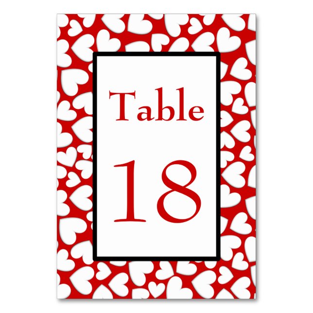Numéro De Table Puffy Hearts (Par défaut)