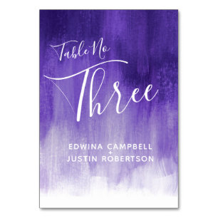 Numéro De Table Purple abstrait lavage moderne tableau d'art numér