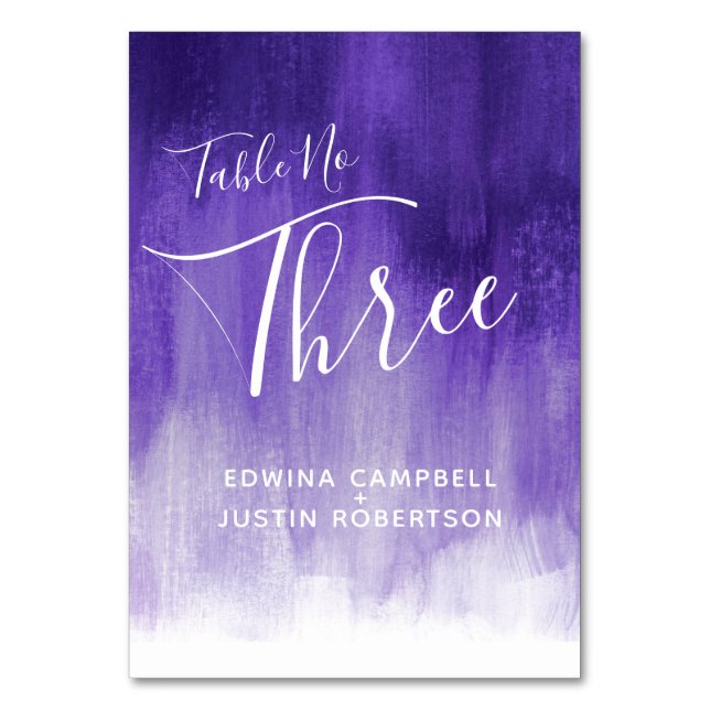 Numéro De Table Purple abstrait lavage moderne tableau d'art numér (Par défaut)
