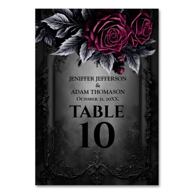 Numéro De Table Purple Gothic Halloween Alternative Wedding (Par défaut)