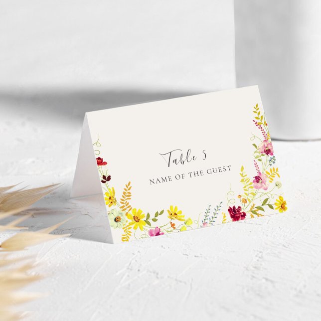 Numéro De Table Purple Wildflower Orchid Wreath Wedding Place card (Créateur téléchargé)