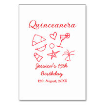 Quinceanera 15e anniversaire de la plage rouge fêt