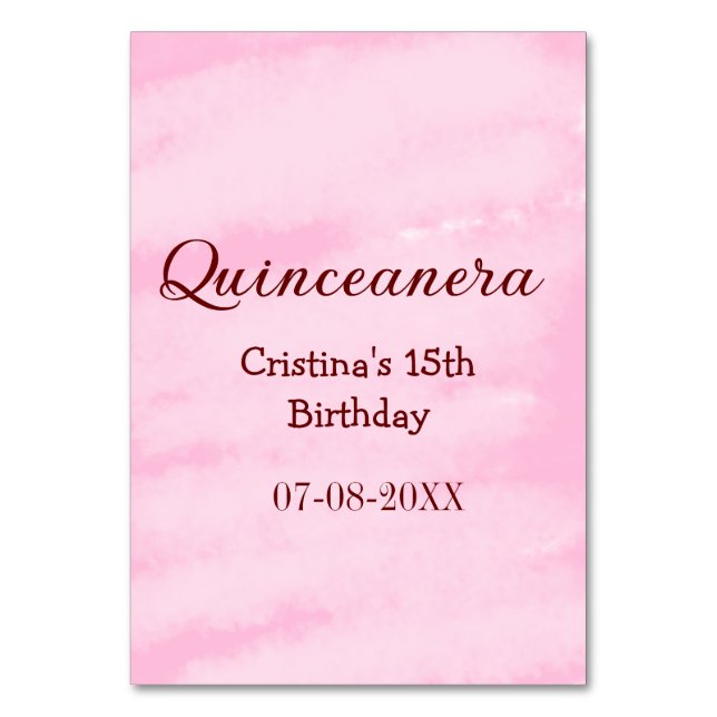 Numéro De Table Quinceanera anos 15e anniversaire ajouter nom text (Par défaut)