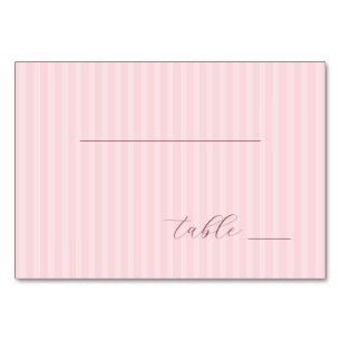 Numéro De Table Rayures Rose Sérénité