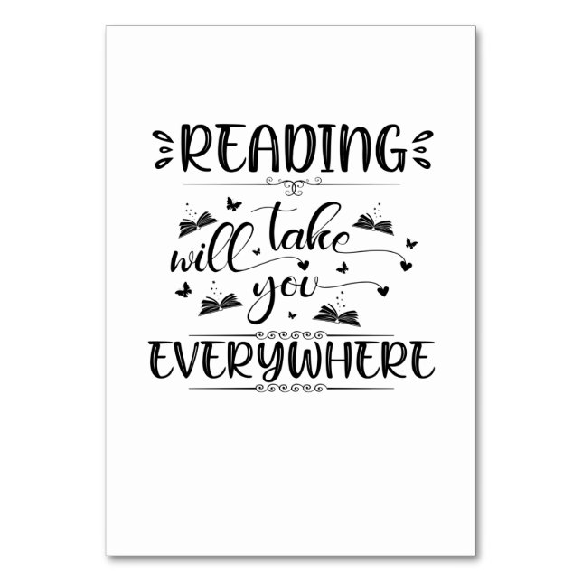 Numéro De Table Reading Art Reading Will Take You Everywhere (Par défaut)