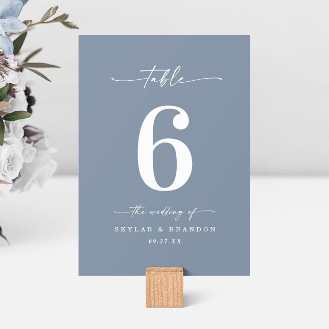 Numéro De Table Réception de mariage bleu foncé couleur simple (Créateur téléchargé)