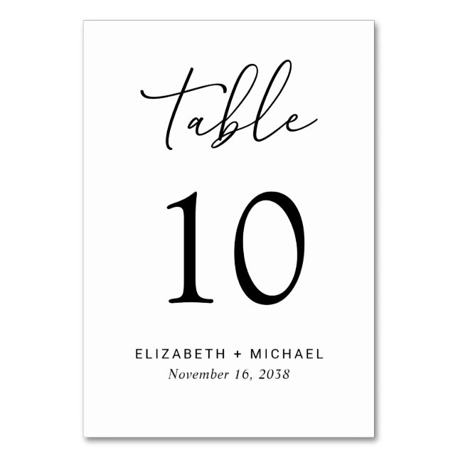 Numéro De Table Réception De Mariage Chic (Par défaut)