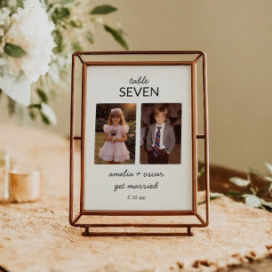 Numéro De Table Réception de mariage de photo d'enfance Cocktail P