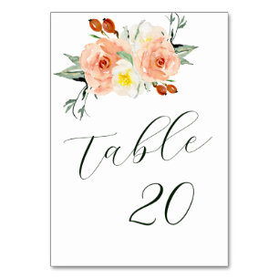 Numéro De Table Réception Fleurs Été Lumineuses