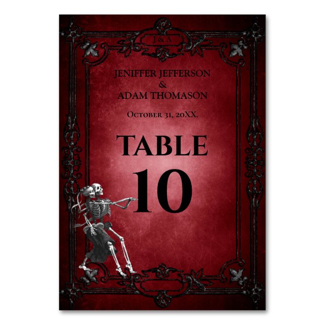 Numéro De Table Red Gothic Halloween Alternative Wedding (Par défaut)