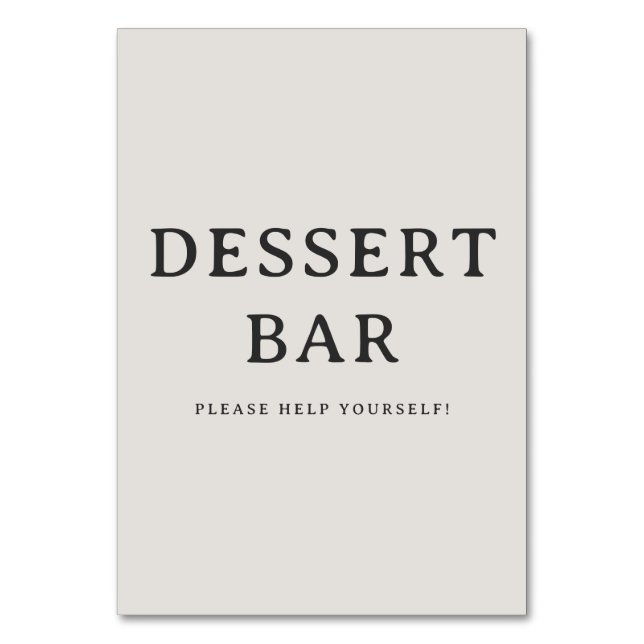 Numéro De Table Refined Beige Text Design (Par défaut)