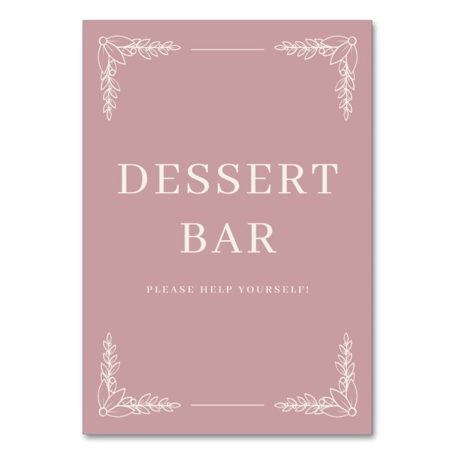 Numéro De Table Refined Pink Floral Dessert Bar (Par défaut)