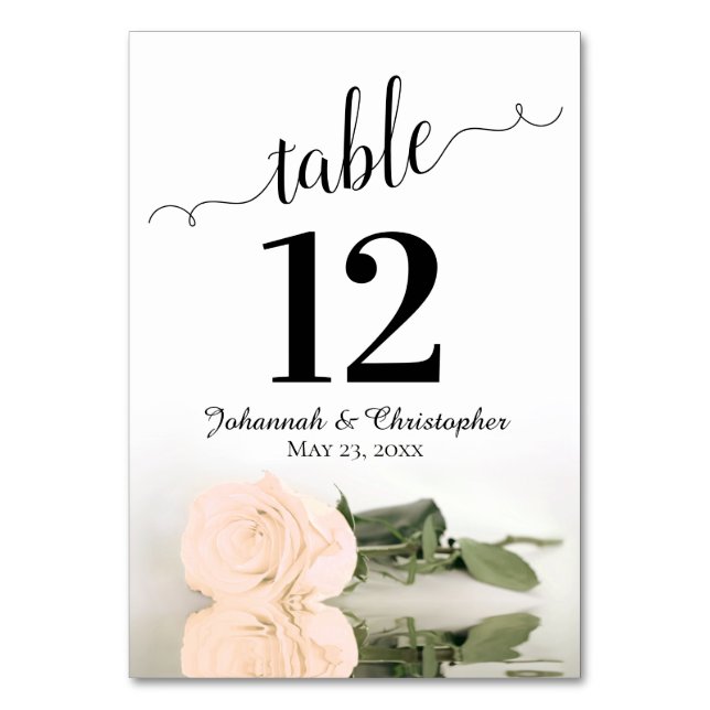 Numéro De Table Reflet Sepia Peach Rose Mariage élégant (Par défaut)