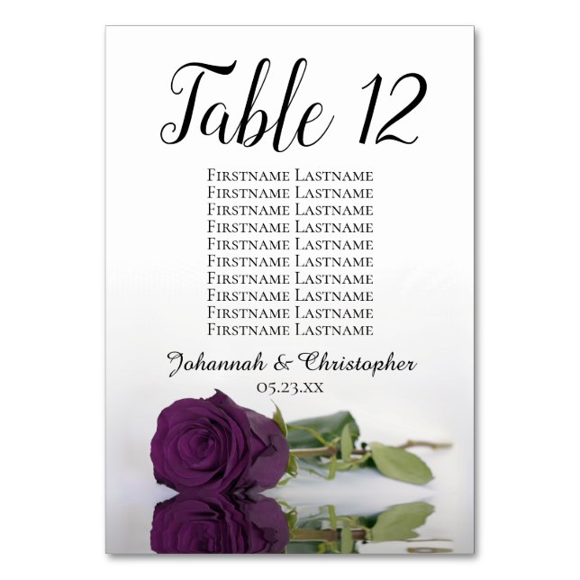 Numéro De Table Réflexion Plum violet Rose siège Mariage (Par défaut)