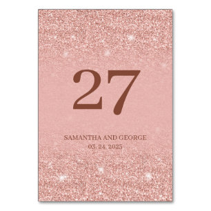 Numéro De Table Remarquable rose parties scintillant or scintille