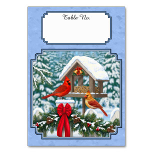 Numéro De Table Repas de Noël des cardinaux bleu