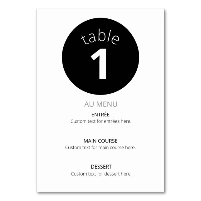 Numéro De Table retraite (Par défaut)