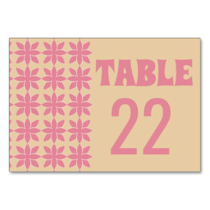 Numéro De Table Retro super 70's audacieuse typographie pêche & ro