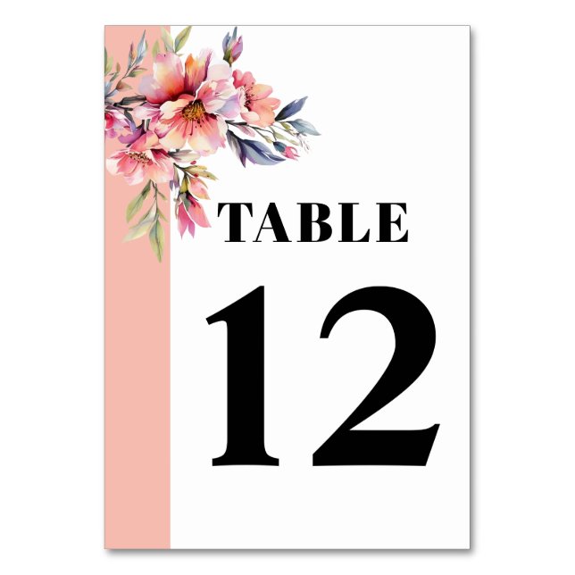 Numéro De Table Rhododendron with flowers peach-pink wedding (Par défaut)