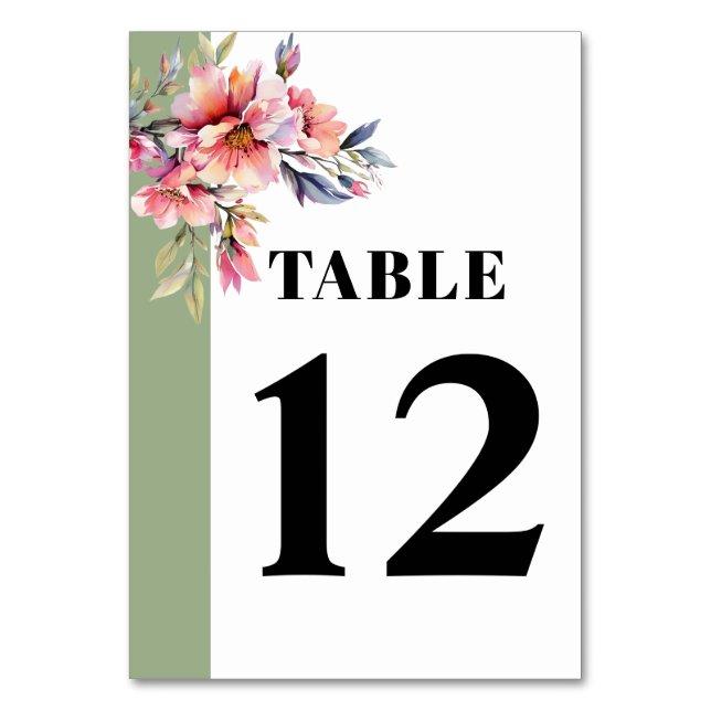 Numéro De Table Rhododendron with peach pink flowers wedding (Dos)
