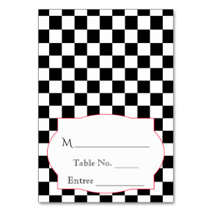 Numéro De Table Rockabilly Hearts et Rose Place Card