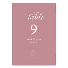Numéro De Table ROE rose et blanc Mariage simple