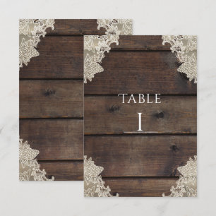 Numéro de table romantique en bois de grange rusti