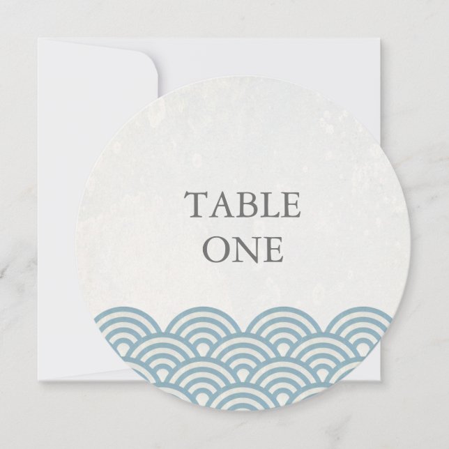 Numéro de table rond des vagues stylisées Seigha j (Devant)