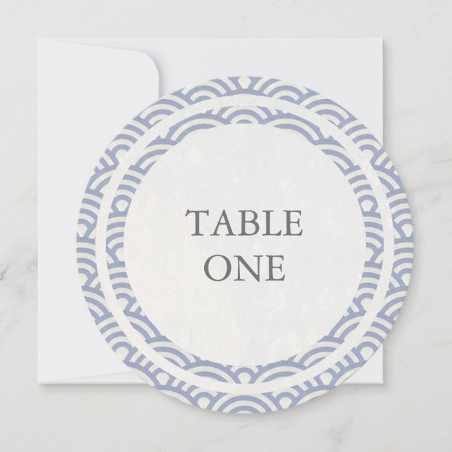 Numéro de table ronde avec vagues stylisées Seigha (Devant)