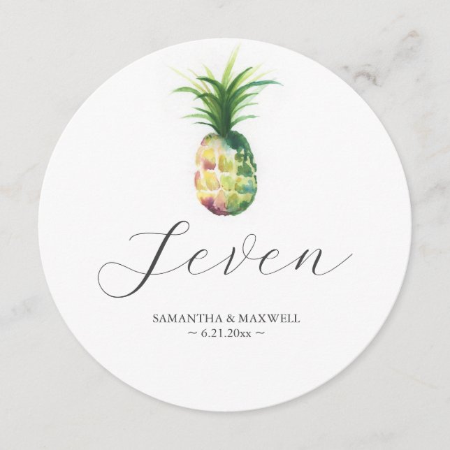 Numéro de table ronde du Mariage d'ananas (Devant)