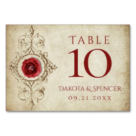 Numéro De Table Rose à bijoux | Vintage Crimson Red Gem Grunge